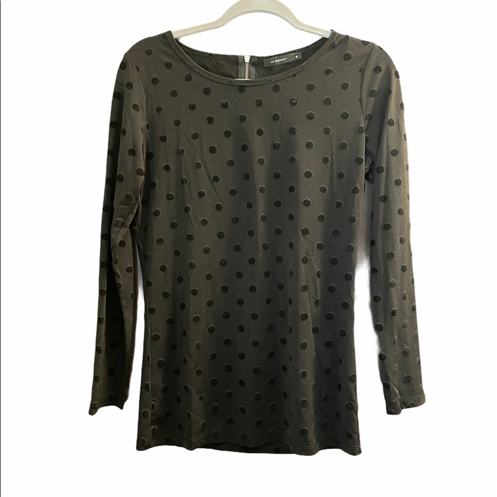 🦀2/$25 Jo Borkett Suede Polka Dot Blouse